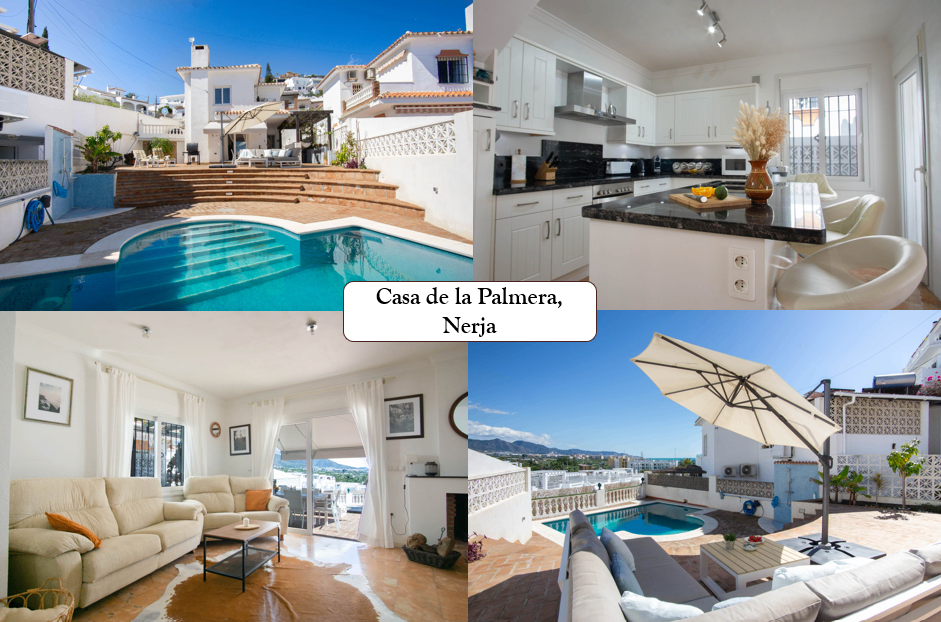 Top beachfront villa for 6, sea view, pool & terrace in Nerja